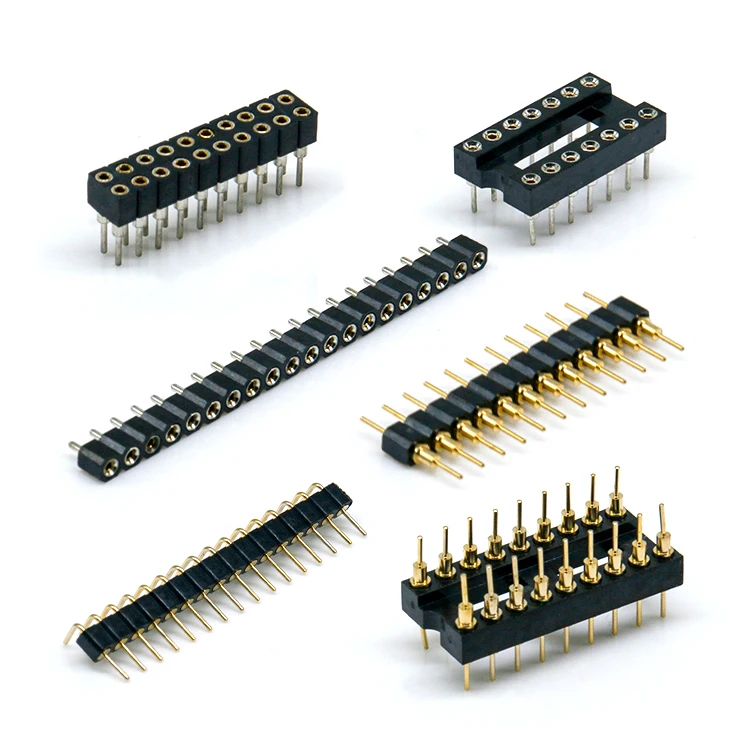 SCONDAR Precision Pin Header Female Machined Round Pin Male 2.54 2.54mm PCB Connector 2 24 Pin Board to Board Conector