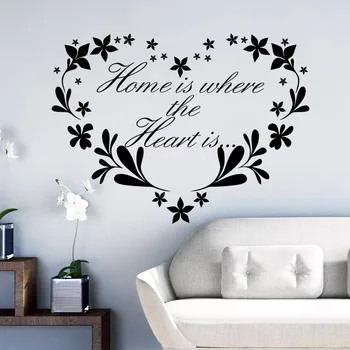Home decor word leaf modern metal flower wall art sweet heart tree