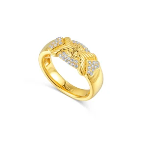 Vintage Luxury Women's 9k & 18k Gold Diamond Ring Innovative Heart-shaped Design for Weddings & Parties