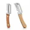 Solid wood handle peeler- Silver color