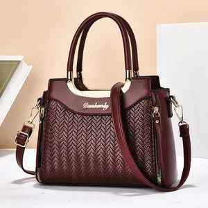 2026 Hot Sale Unique Design Vegan Color Women PU Leather Waterproof Zipper Closure Shoulder Cross Body Luxury Handbag