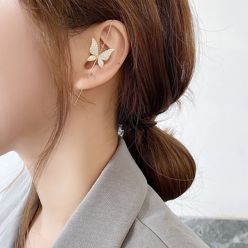 Bohemia Ear Wrap Crawler Hook Earrings Ear Needles Around Auricle Clip Jewelry