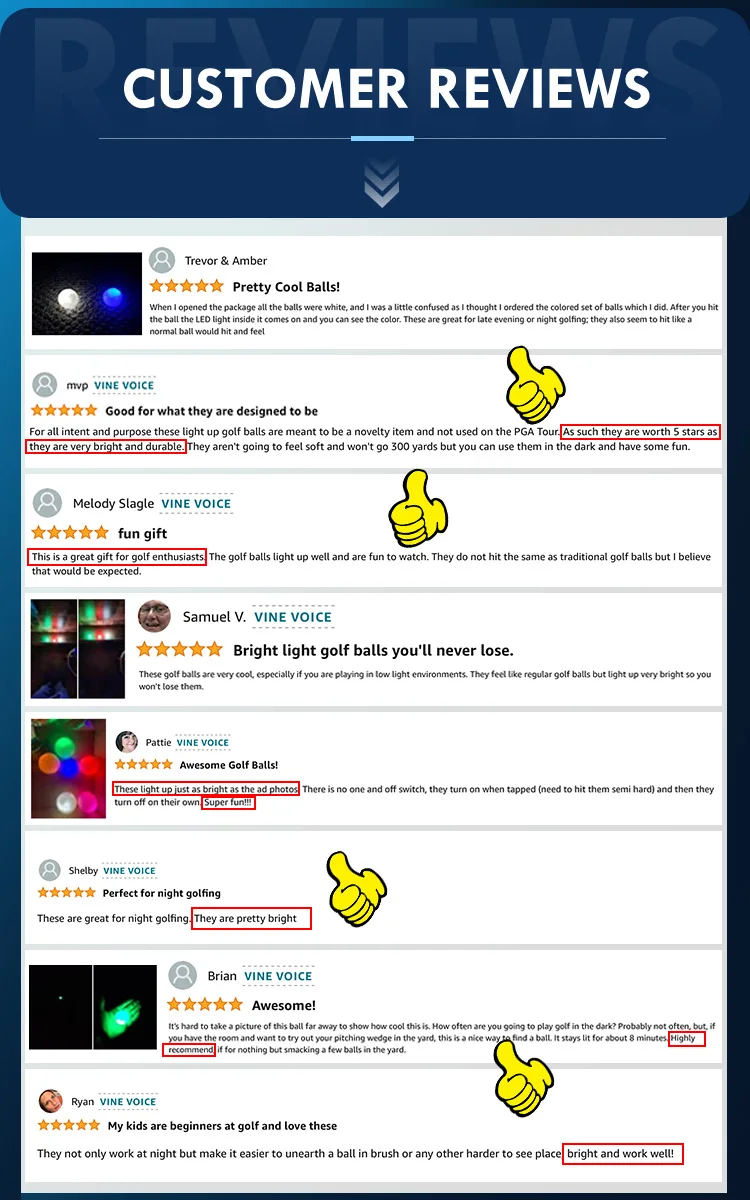 Wholesale Constant Light Up Glowing Golf Balls Golf Tees Colored