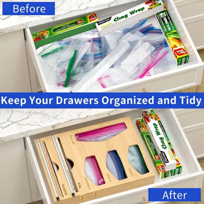 Bamboo Ziplock Bags Storage Organizer,Bamboo Ziplock Bag Storage