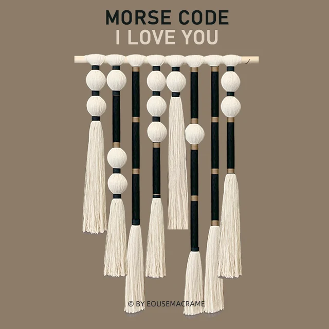 Eouse New Large Boho Macrame Morse Code I LOVE YOU Wall Hanging Large Macrame Wall Hanging Buy Home Decor