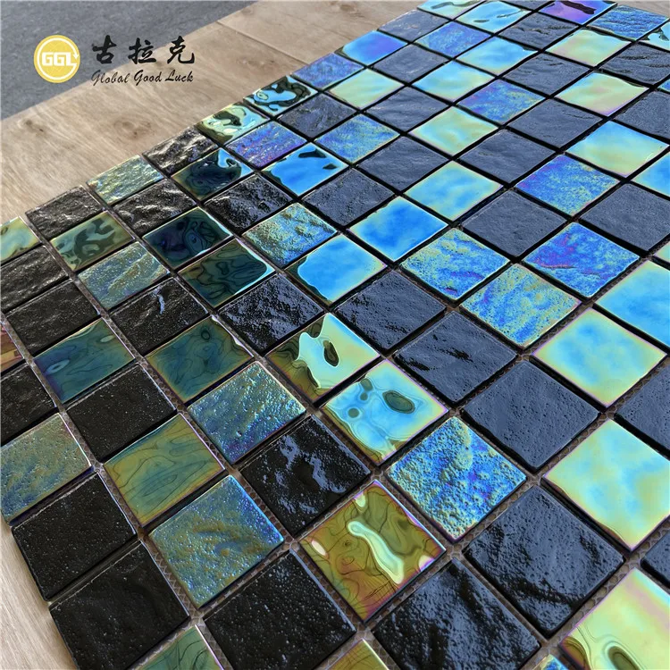 Wholesale sunshine black glass mosaic tile for swimming pool details