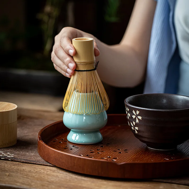 Juego De Té Matcha Japonés De 6 Piezas - Incluye Cuenco, Batidor, Cuchara Y Filtro - Ideal Para Preparar Matcha En Casa - Color Azul