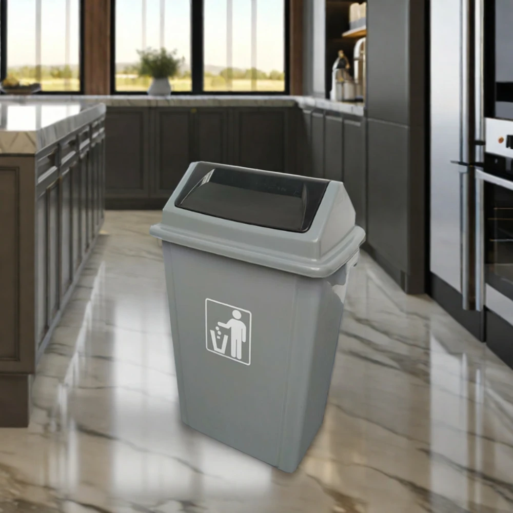 40l 60l swing bin recipiente de resíduos de plástico tampa oscilante