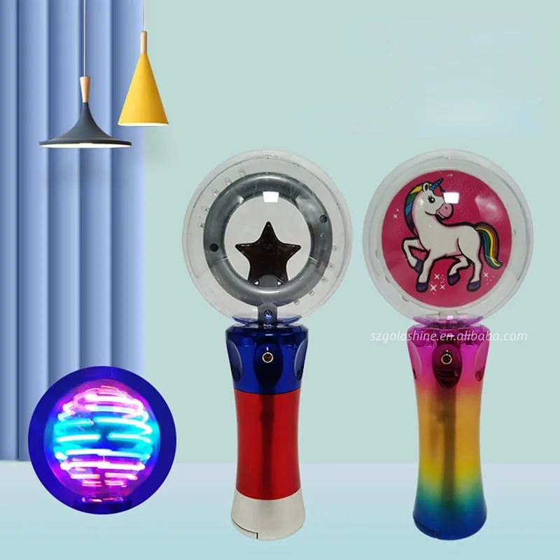 Varita Mágica Giratoria Con Luces De Colores – Juguete De Burbujas Interactivo De ABS, Ideal Para Regalos De Cumpleaños Y Eventos Infantiles