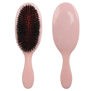 Custom Logo Plastic Handle Nylon Teeth Boar Bristle Brushes Hair Extensions Brush