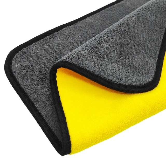 car care cleaning grey yellow color quick dry absorption detailing rags microfiber wash drying towels car for cleaning