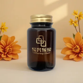 Glittering 100ml Clear Glass Bottle Empty Container Screw Cap
