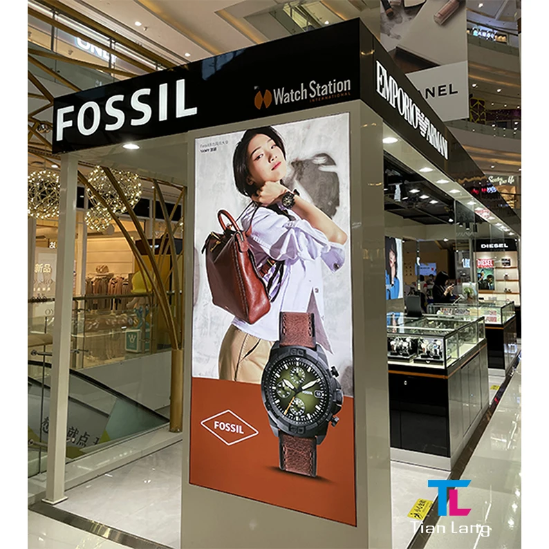 Plonas sieninis LED apšvistasis reklaminis šviesinis posteris su rėmelio sieniniu šviesiniu