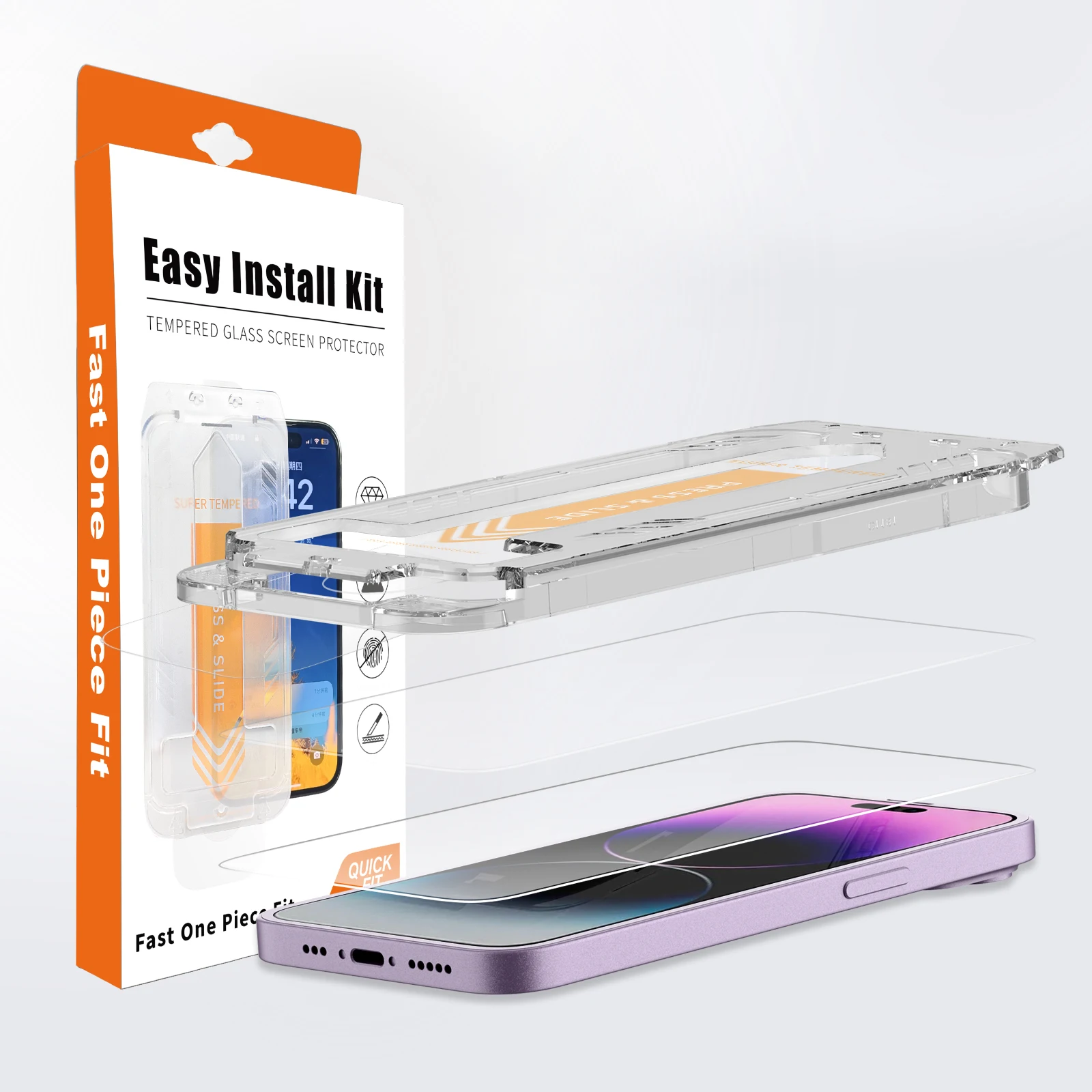 9H 2.5D Tempered Glass Screen Protector Case Easy Applicator Install Box Magic John Screen Protector for Iphone 13 14 15 Pro Max