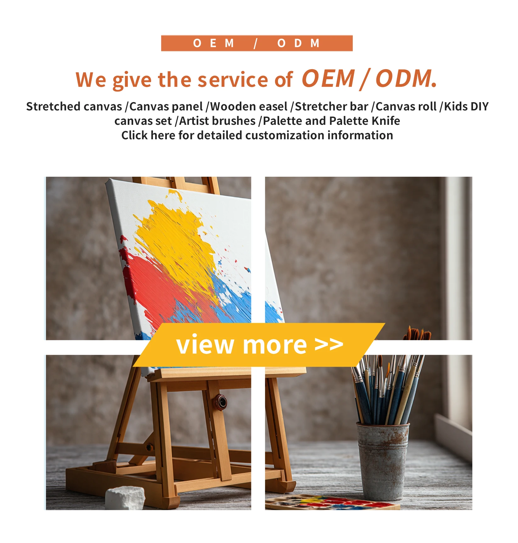 Acid Free Acrylic Priming Stretched Canvas with Medium Texture and Sturdy Kiln-dried Sweden Spruce Frame