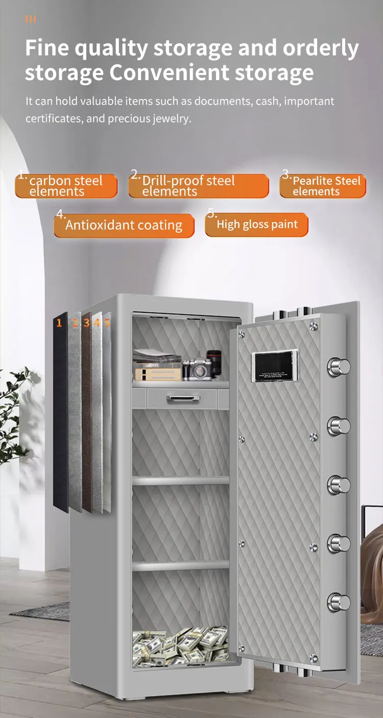 CEQSAFE Wi-Fi Anti-Theft Steel Fireproof Home Office Safe with Intelligent Alarm Fingerprint & Simple Password Key Lock supplier