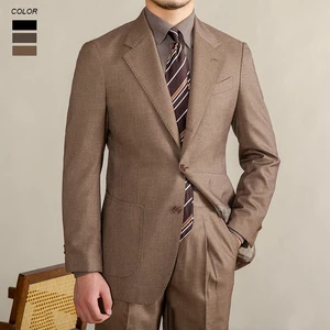 Men's Formal Slim Wedding Groom 2 Pieces Suit Set Business Notch Lapel High Quality Double Vents Suit Set for Men