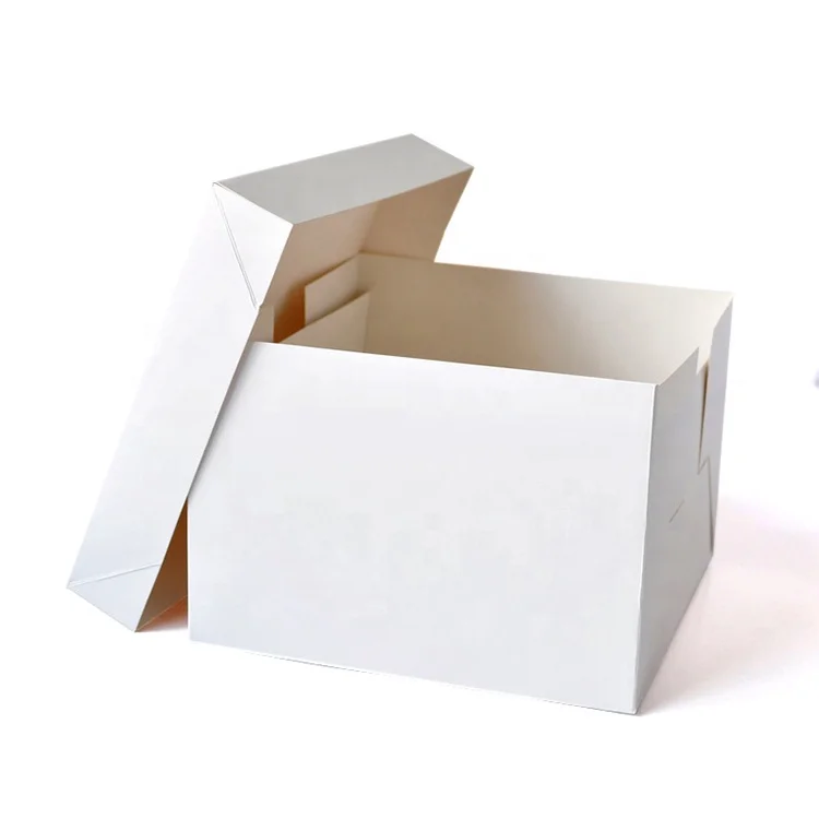 Оптовая продажа Высококачественная однотонная белая коробка для торта с прозрачным