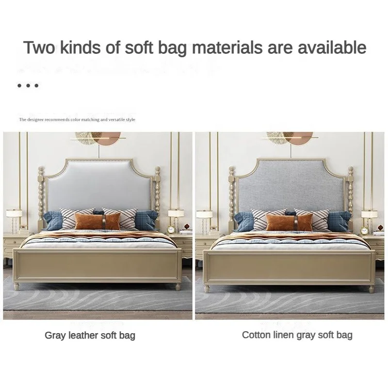 Wooden king Size Double Bed with Storage Space Modern Simple Design Queen Size Bed Room Set Furniture Solid Wood Bed