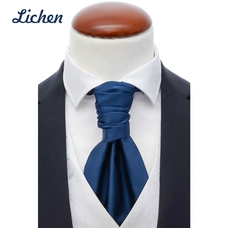 Funny Solid Color Polyester Men Custom Logo Ascot Cravat for Sale