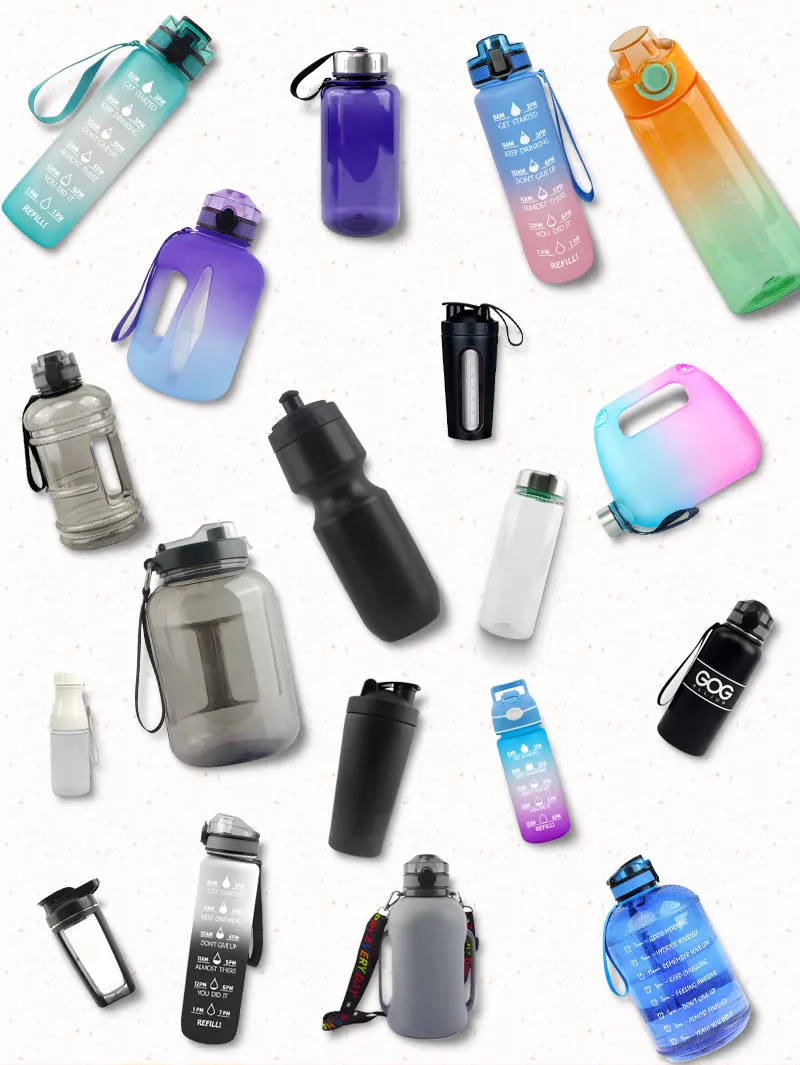 Factory Custom Foldable Fitness 3 in 1 Stainless Steel Water Bottle Gallon Mixing Tumbler Smart Sport Gym Shaker Water Bottle