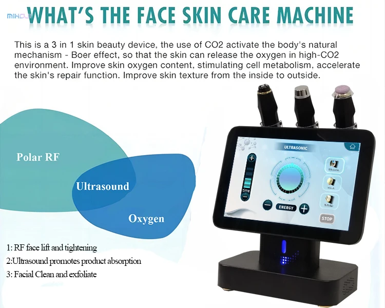 3 in 1 Oxygen Facial Machine with Oxygen+ RF+ Ultrasonic Technology 2 Years Warranty and 24hours Online Service