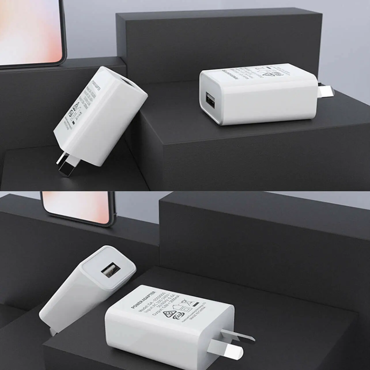 5 V 2A USB端口插孔壁式充电器5伏2安培交流至DC电源适配器白色