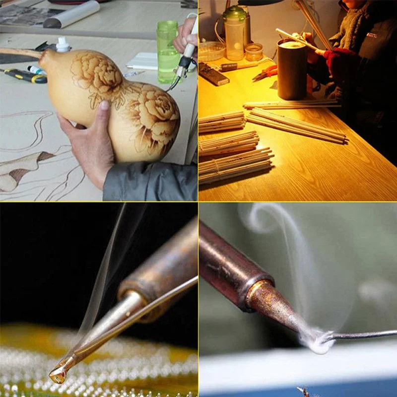 Dropshipping New Cautin Soldering Irons Tips Gun Carving Wood Burning Kit Set Tool Solda 60W Electric Soldering Iron