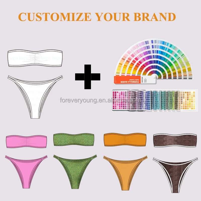 Custom Design Brazilian Cut Bikini Bottom Plus Size Fashion Shiny Fabric Side Tie Swimwear Adjustable Straps Manufacturer's