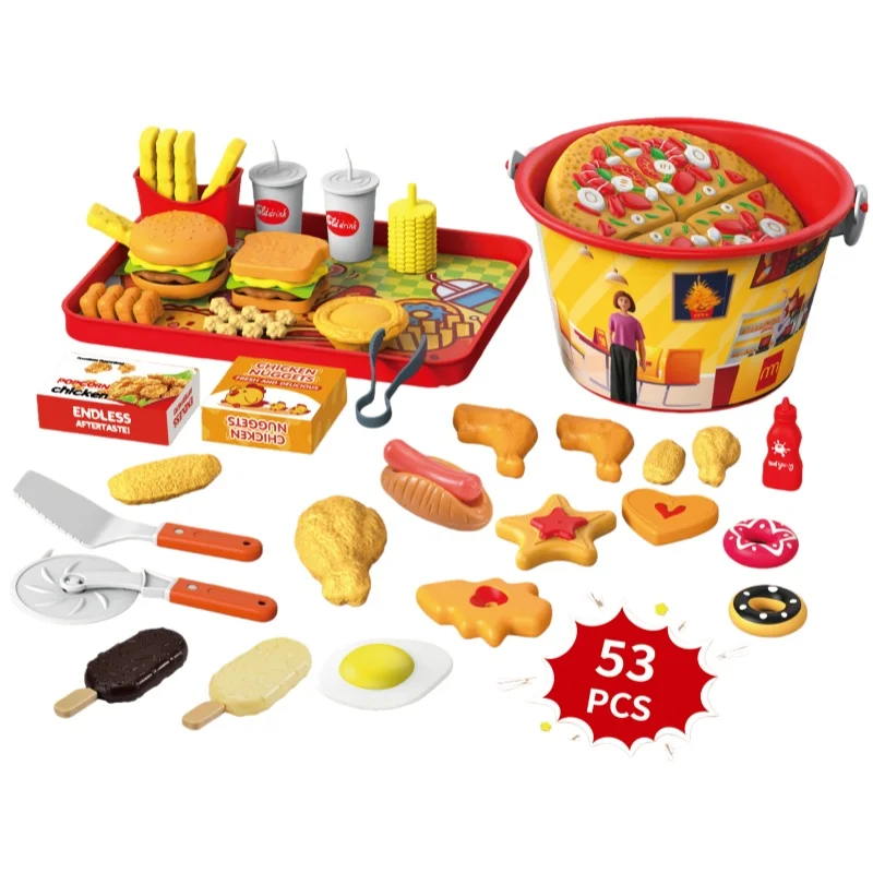 Çocuklar İçin Plastik Simülasyon Hamburger Pizza Oyuncak Mini