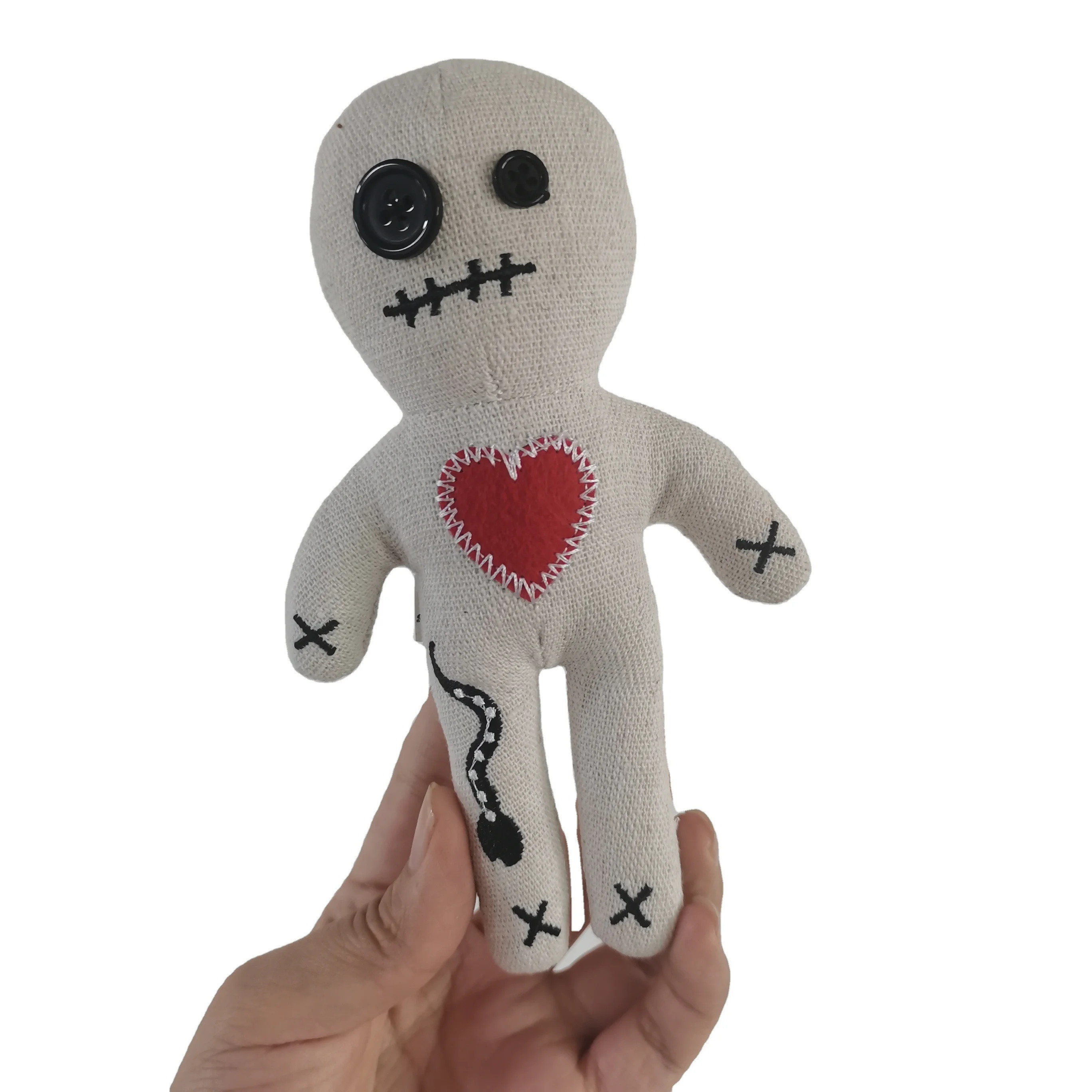 Handmade Voodoo Doll Linen Voodoo Toys with Button Eyes