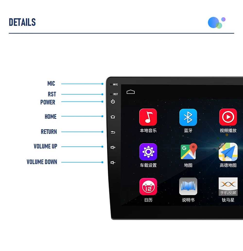 GRANDnavi 9 Inch Touch Screen Android GPS Navigation System Android Car Stereo Multimedia Car DVD Player for Car Radio Pioneer