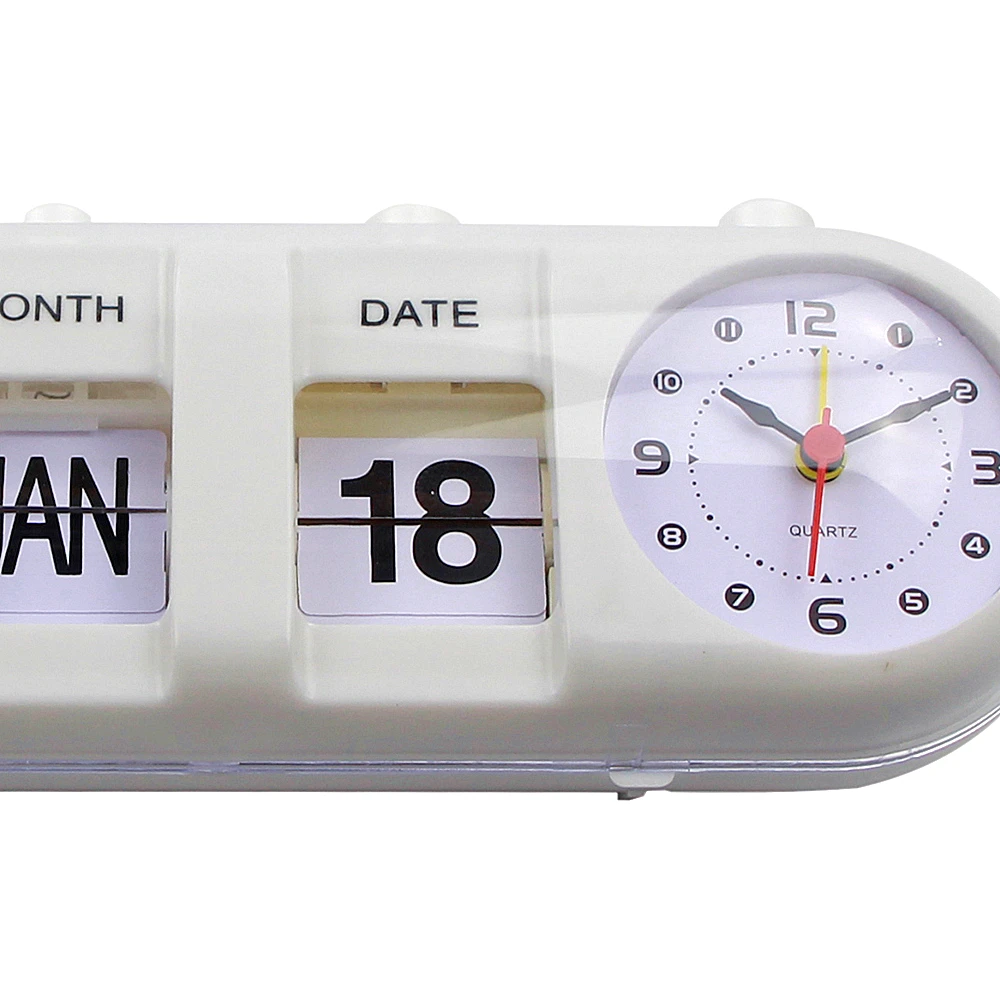 Creative  Auto Flip Calendar Table Clock ABS Plastic Desk Clock  Kids Alarm Clocks