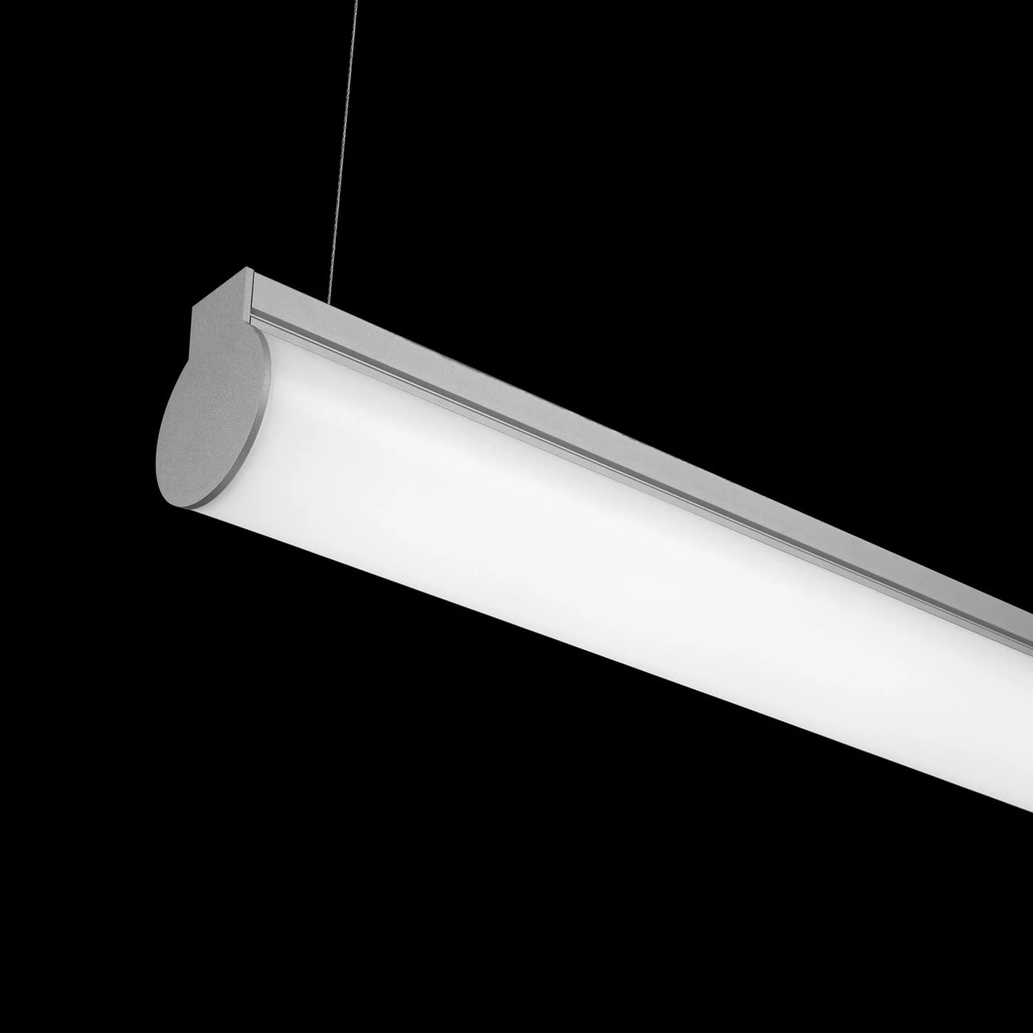 60mm Diameter Round Light Tube with White Acrlyic Lens 360 Degree Illumination Architectural Led Linear Lighting
