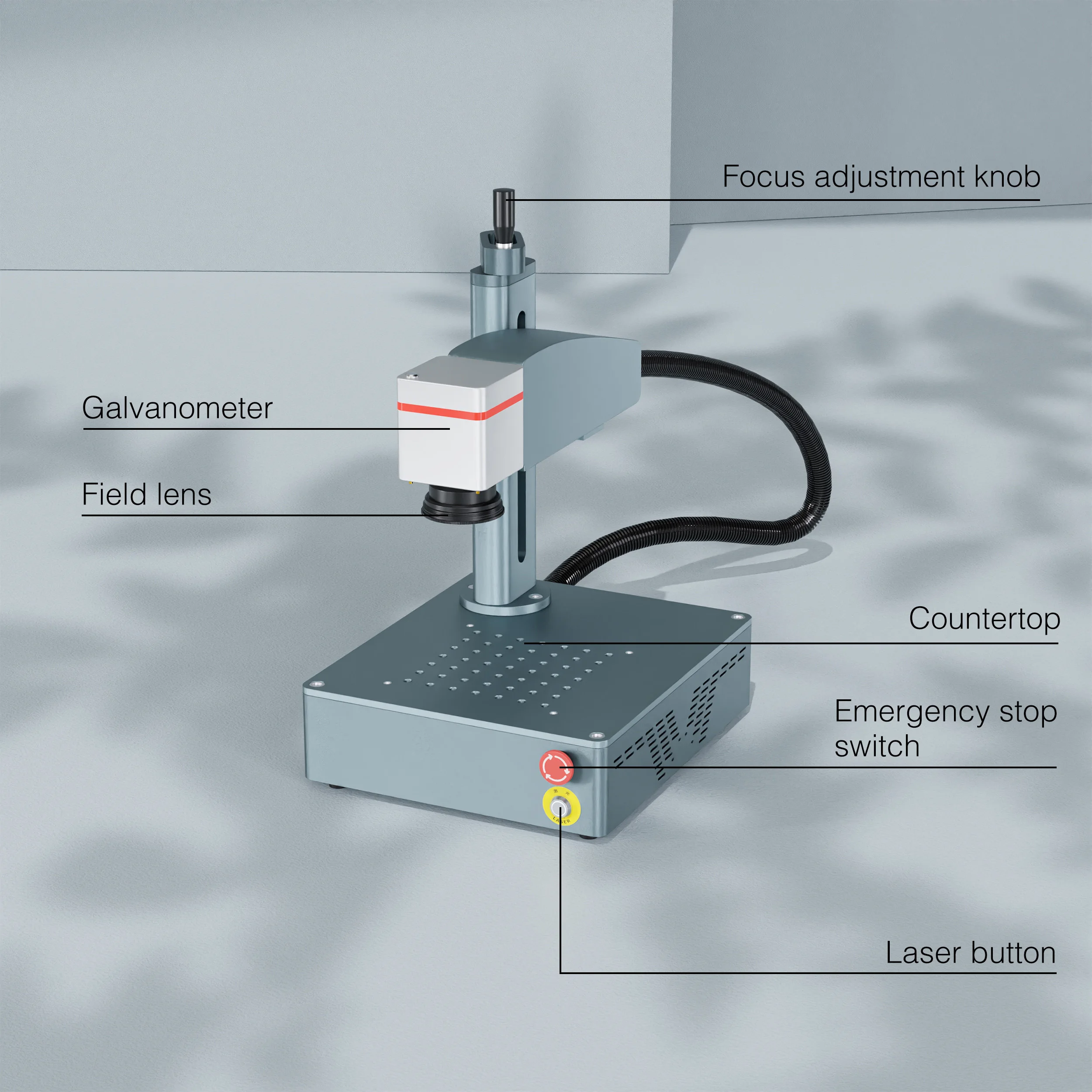 FOBA Manual CNC Cutting Desktop Fiber Laser Marking Machine (hot Offer) 20W Manual Operation 50w MAX Laser Source Deep Marking