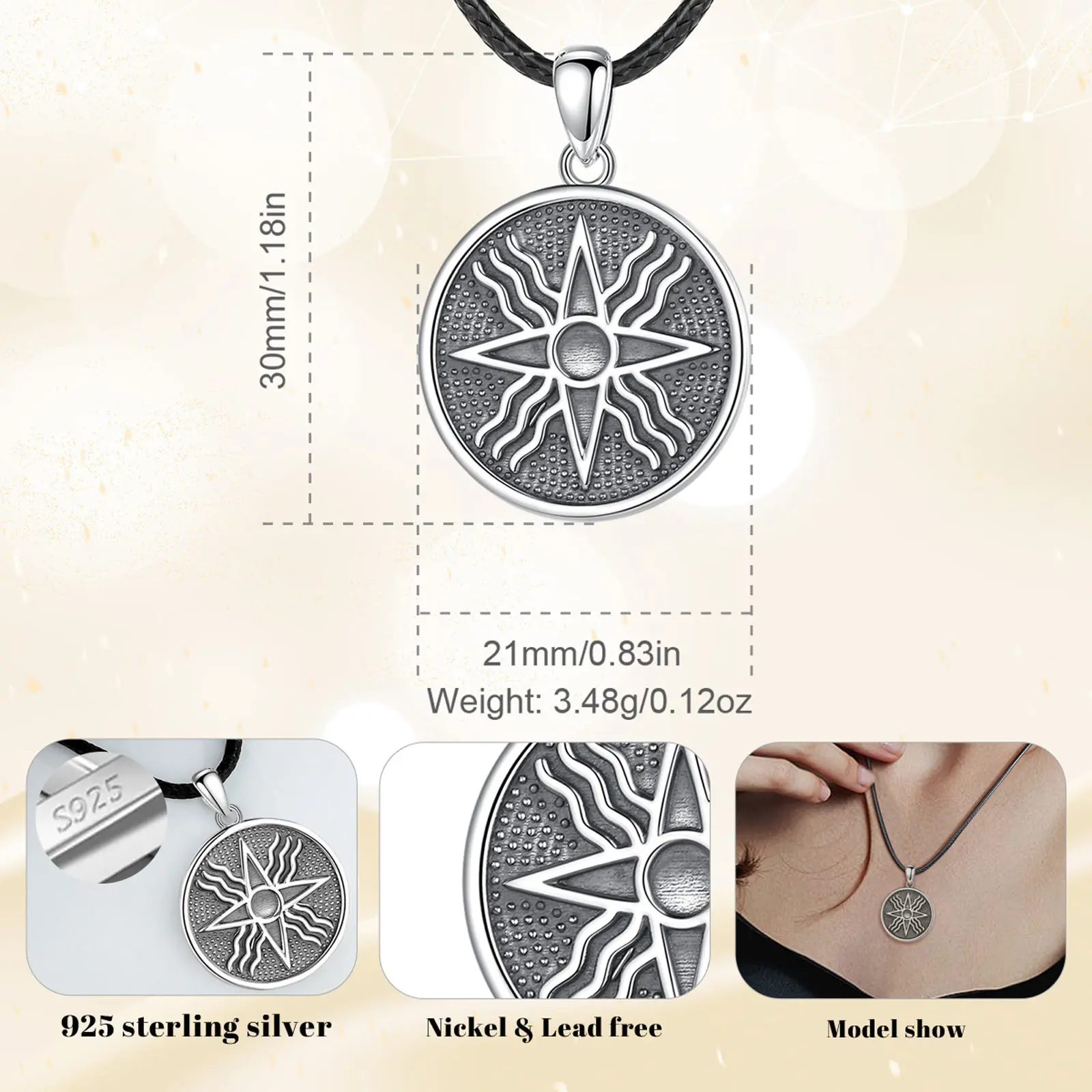 Kosmische Planetarische Anhänger - 925 Sterling Silber Bohem Schmuck