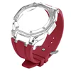 Étui transparent + bracelet rouge