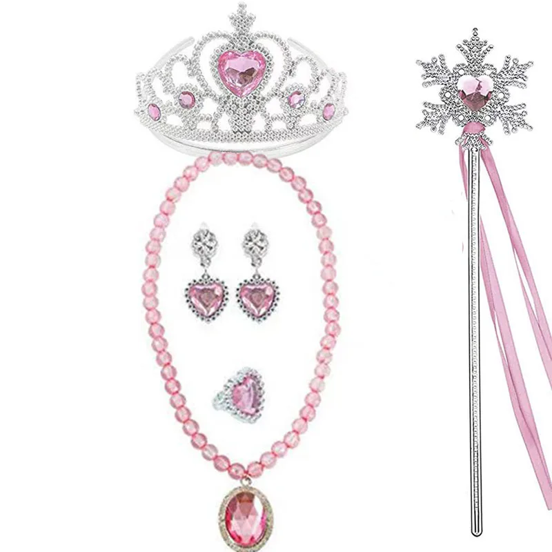 Girls Princess Frozen Elsa Gloves Crown Tiara Wig Play Fancy Dress