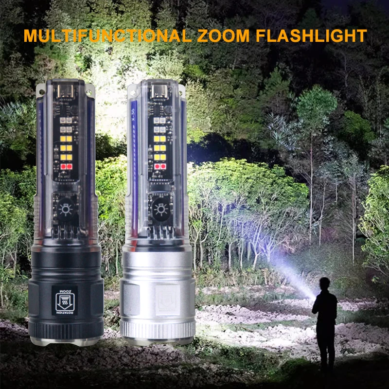 Foxhawk High Quality Multifunctional Power Bank Emergency Signal LED Solar Torch Light