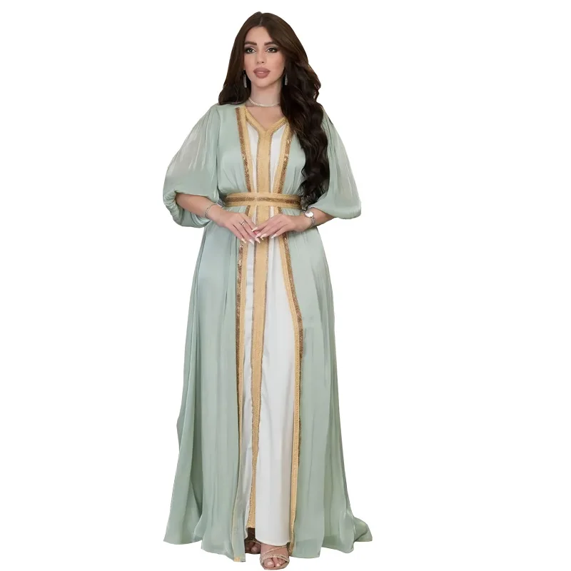 arabian silk dresses Arabian Gown Net Fabric Jasmine Bridesmaid Caftan S / 58 Inches / Black