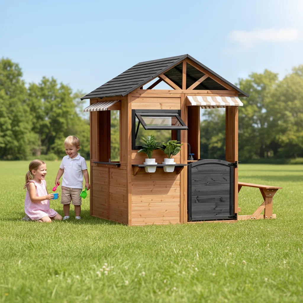 Eco-friendly Outdoor Playhouse Wooden Playhouses for Kids