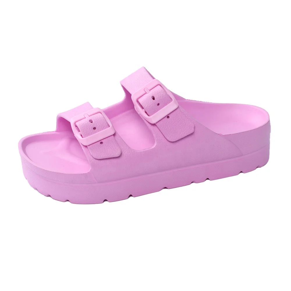 Heva Trending Women Shoes Comfort Thick Sole Sliders Slippers Buckle ...