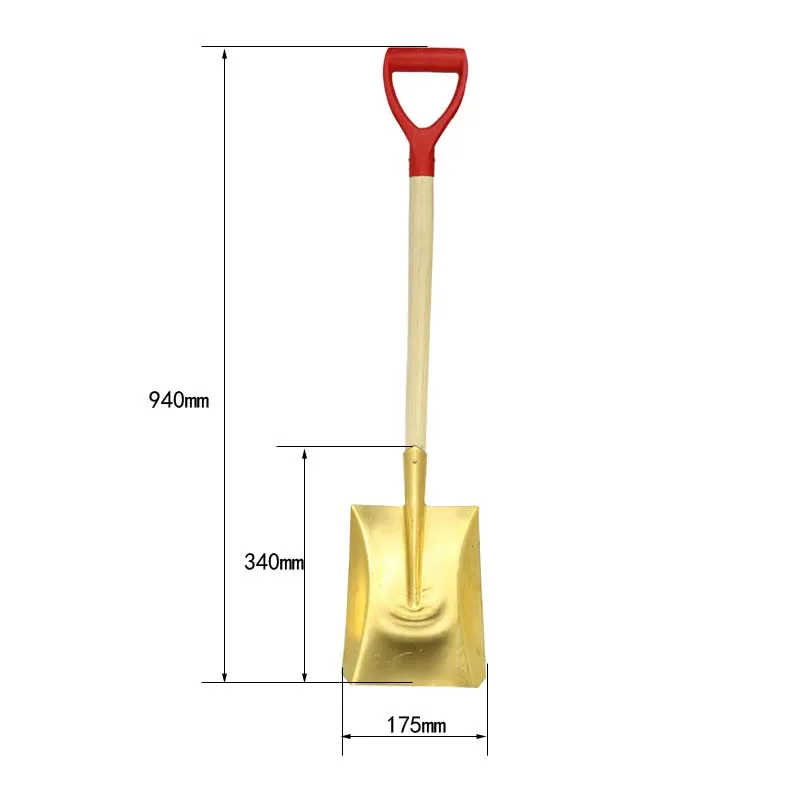 Wood Handle Multi - Function Made in China Brass square Shovel for Use in Chemical and Explosion - protection Sectors factory