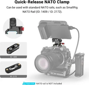 SmallRig Field Monitor Mount with NATO Clamp Camera Monitor Holder for 5 Inches and 7 Inches Monitor Tilt Adjustable-2906B detail image