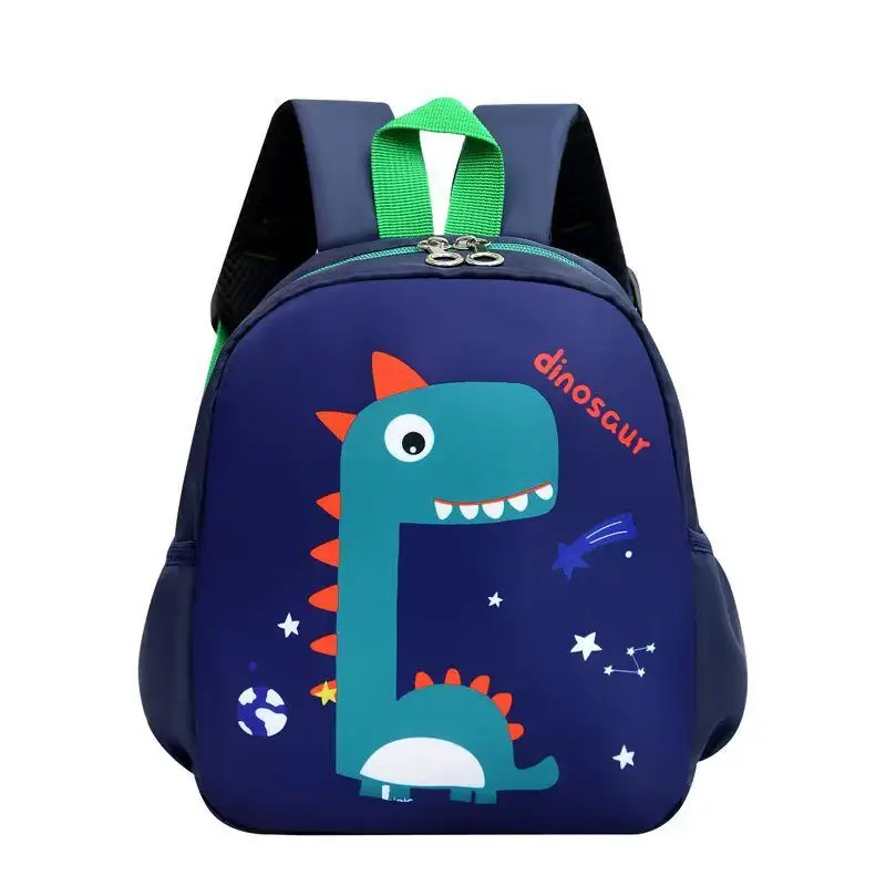 Hot Designers' Cute Blue Cartoon Backpack for Kids Waterproof School Bag Zipper Closure Made Oxford Polyester for Books