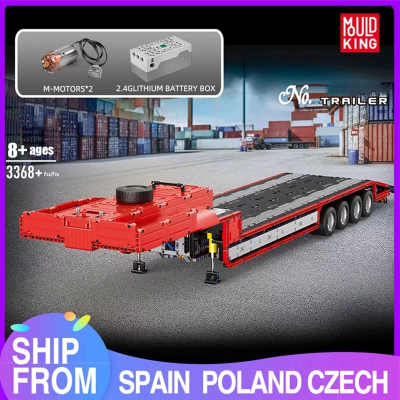 MOULD KING 19005T Technical Building Block Kids Educational Toy Christmas Gift Tractor Truck Trailer With Motor MOC-4814 Bricks