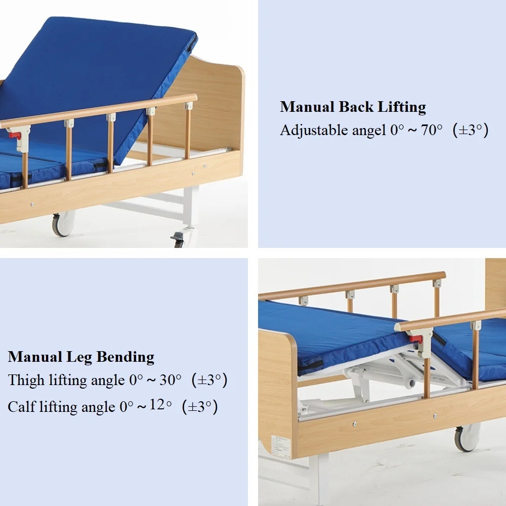 free mattress 2 cranks manual icu hospital care bed with 2 function-59