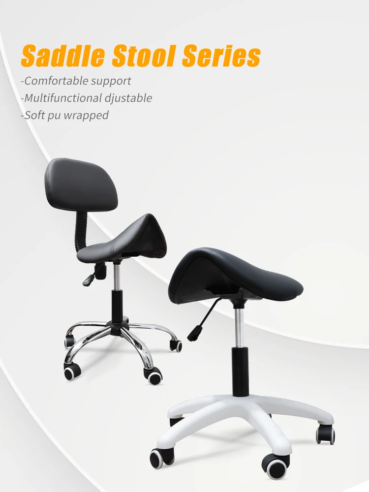 Hydraulic Height Adjustable Pneumatic Rolling Saddle Stool Artist Work