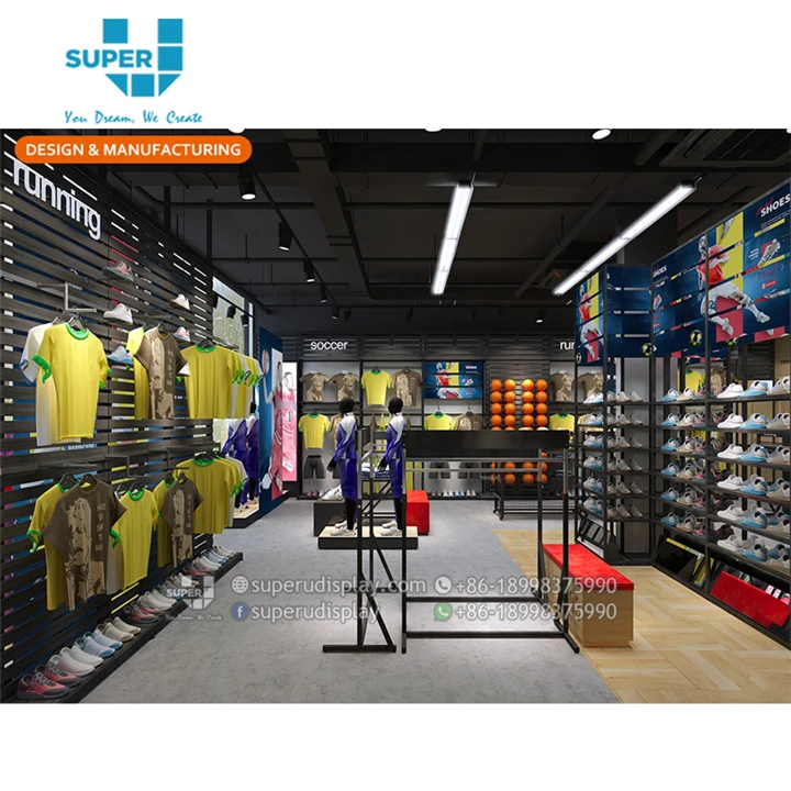 Custom Sports Store Design Display Furniture Sports Showroom