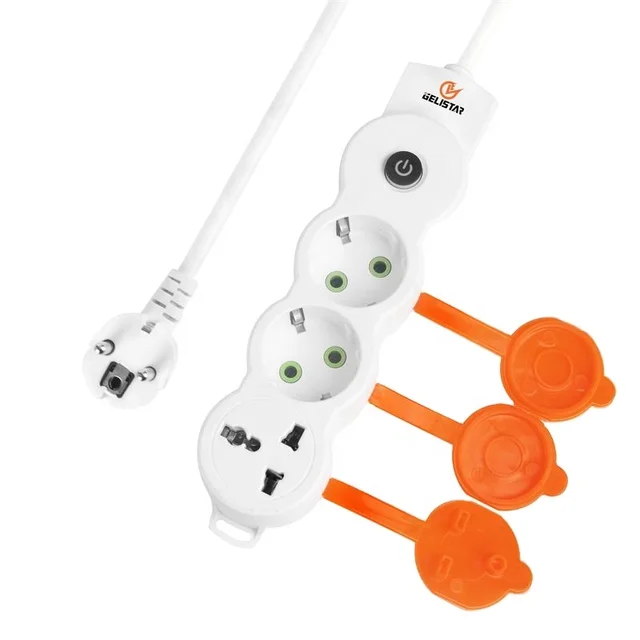 EU Power Strip 2 AC Outlets 1 Universal Hole Surge Protector Power Socket Electric Model